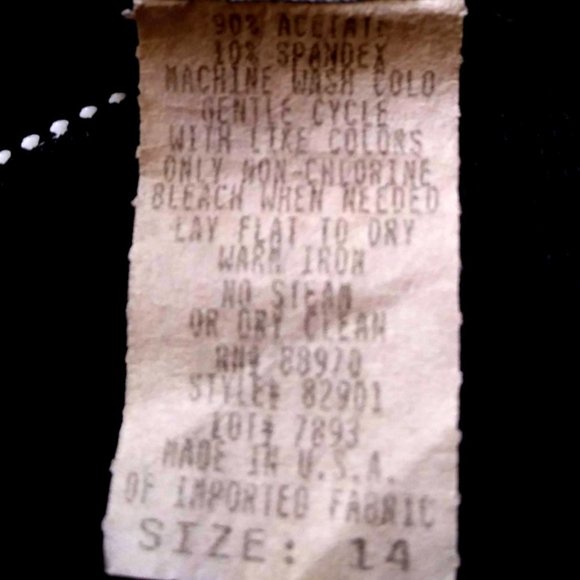 VTG RONNI NICOLE BLK W/ RACER STRIPES MAXI SZ 14 - Picture 14 of 14